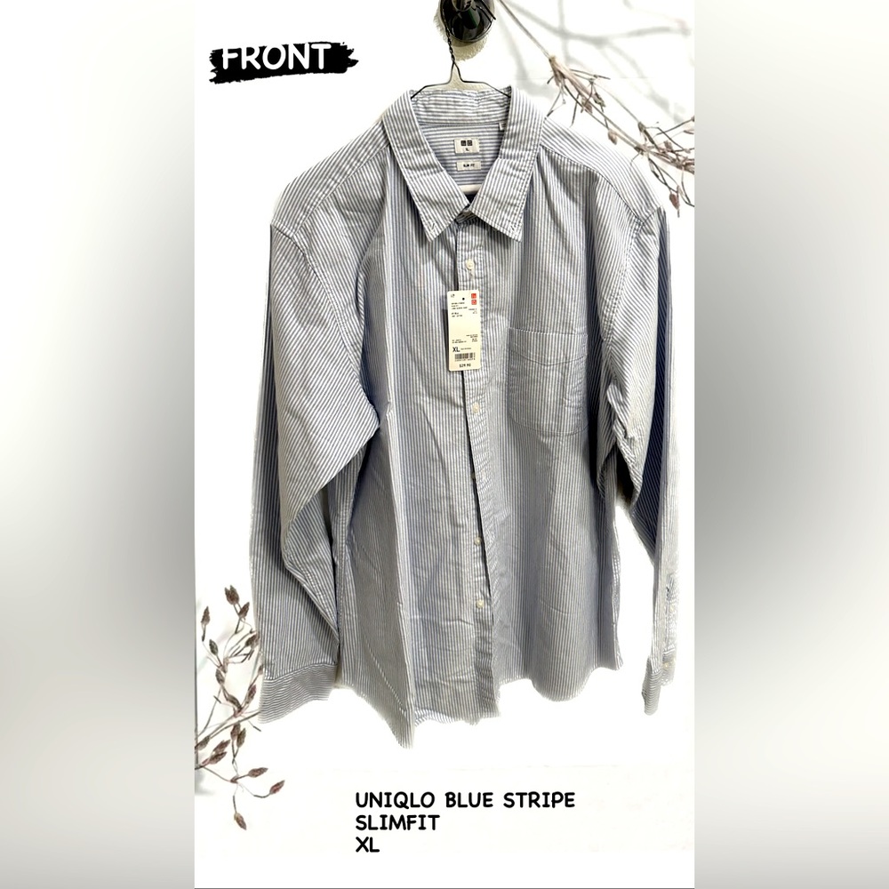UNIQLO BLUE STRIPE SLIM FIT XL